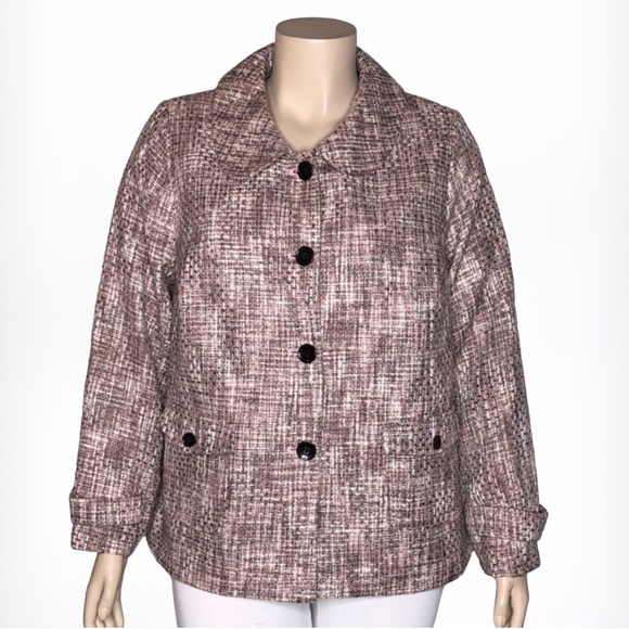 26W Avenue Pink Tweed. 🎀 Brand New Tweed Jacket, with Peter Pan Collar. - Picture 3 of 14